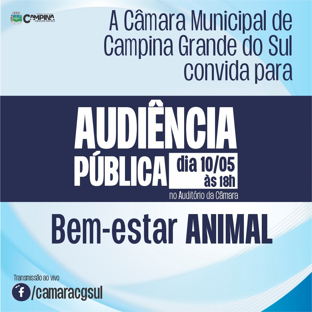 AUDIÊNCIA PÚBLICA: "Bem-estar Animal"