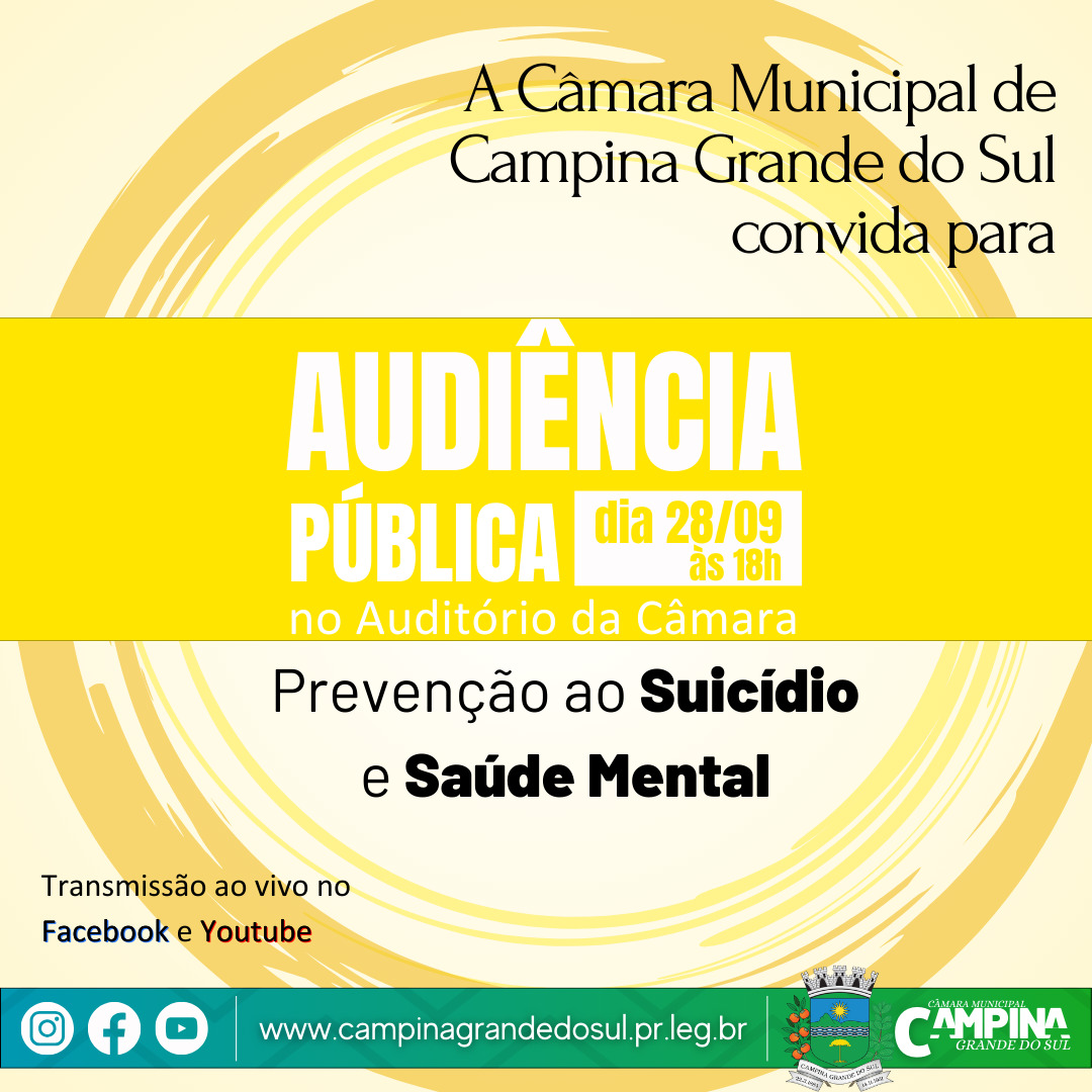 AUDIÊNCIA PÚBLICA: "Prevenção ao Suicídio e Saúde Mental"