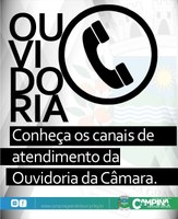 CONHEÇA OS CANAIS DE ATENDIMENTO DA OUVIDORIA DA CÂMARA