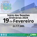 Sessões Ordinárias retornam na próxima segunda-feira, 19 de fevereiro